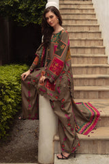 3PC Printed Eliza Winter Silk Brown
