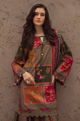 3PC Printed Eliza Winter Silk Brown